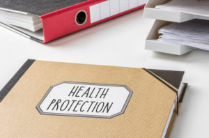 A folder with the label Health protection