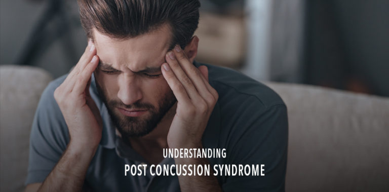 Man coping with post concussion syndrome.