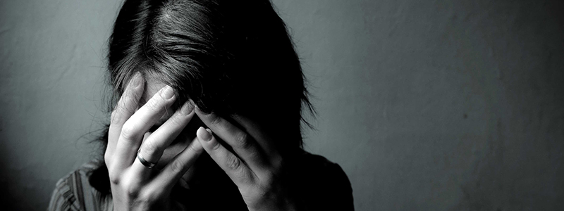 Woman suffering from mental health issue